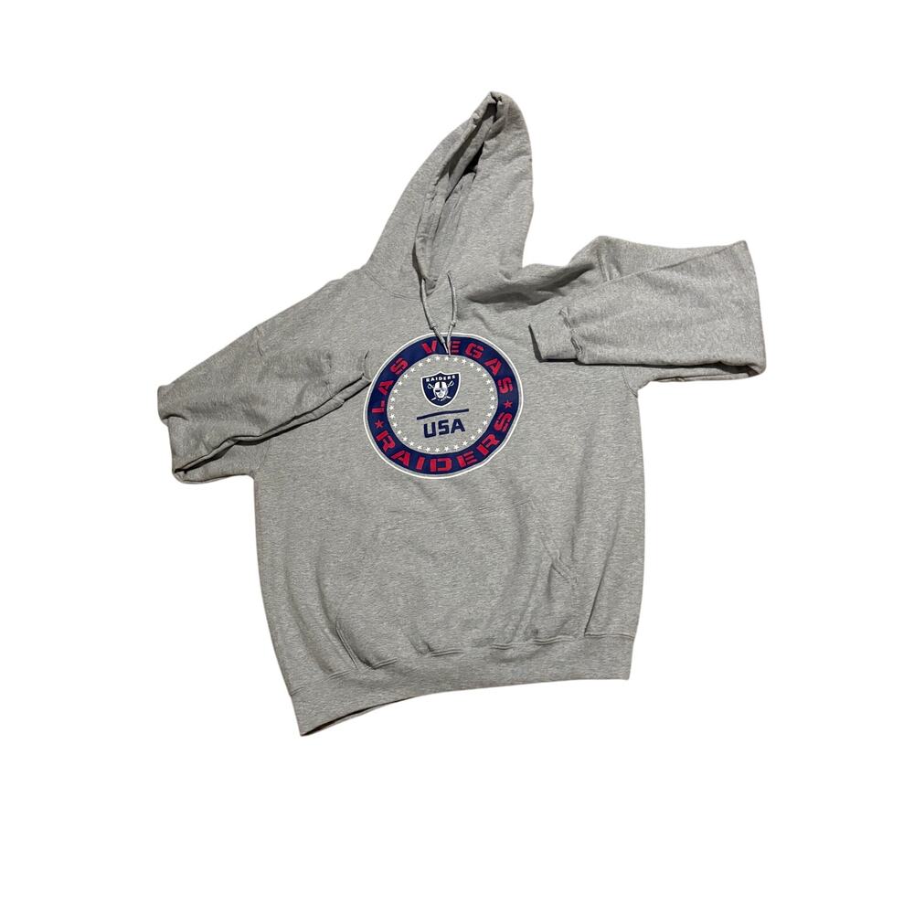 Las Vegas Raiders NFL Team Apparel Men's Size L Gray Pullover Hoodie Sweatshirt